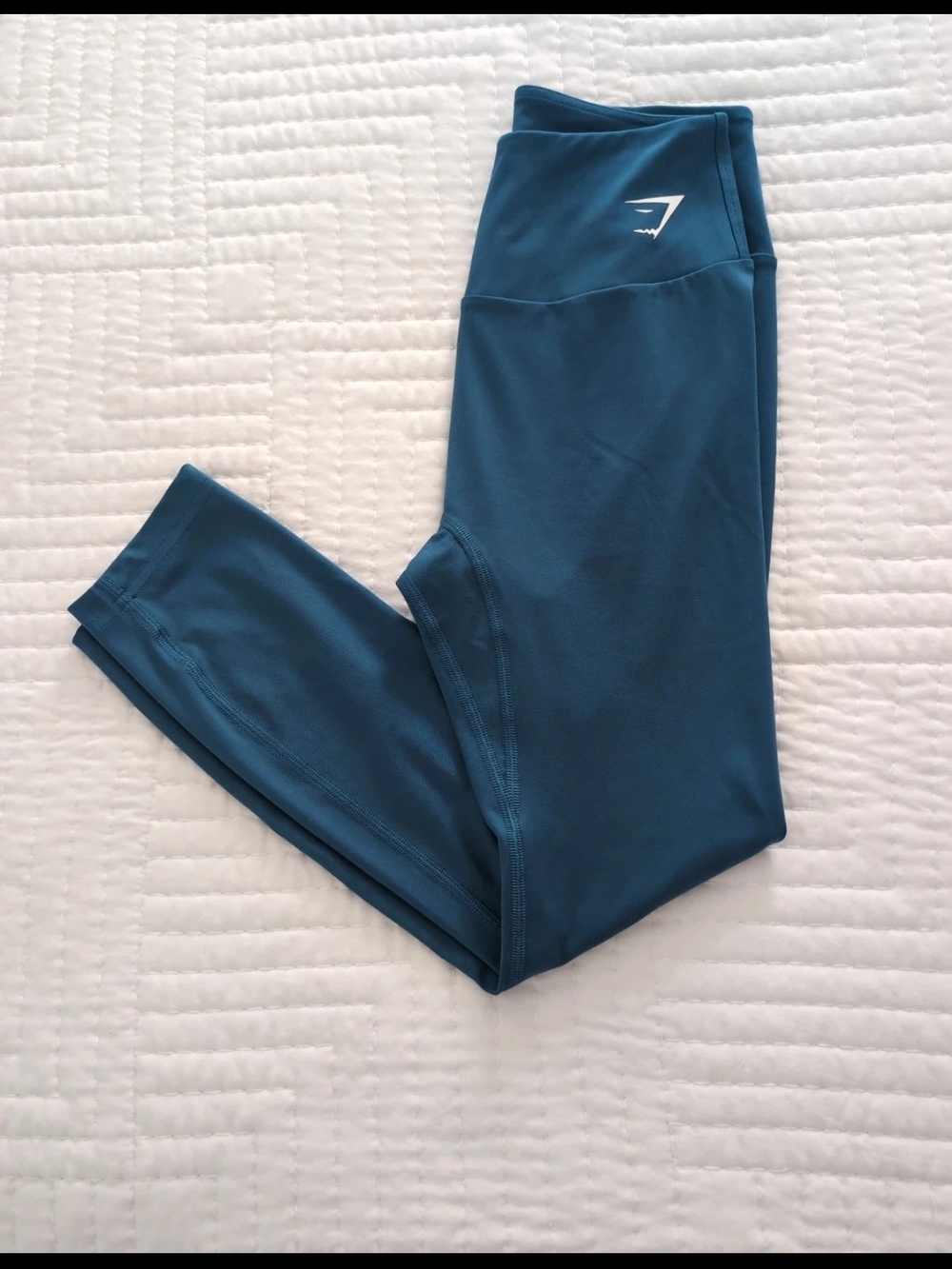 Gymshark Teal-Blue High-Rise Performance Leggings 7/8 Length Size M